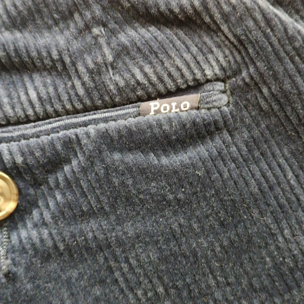 Polo Ralph Lauren Pants Mens 34x30 Blue Navy Corduroy Straight Stretch Classic